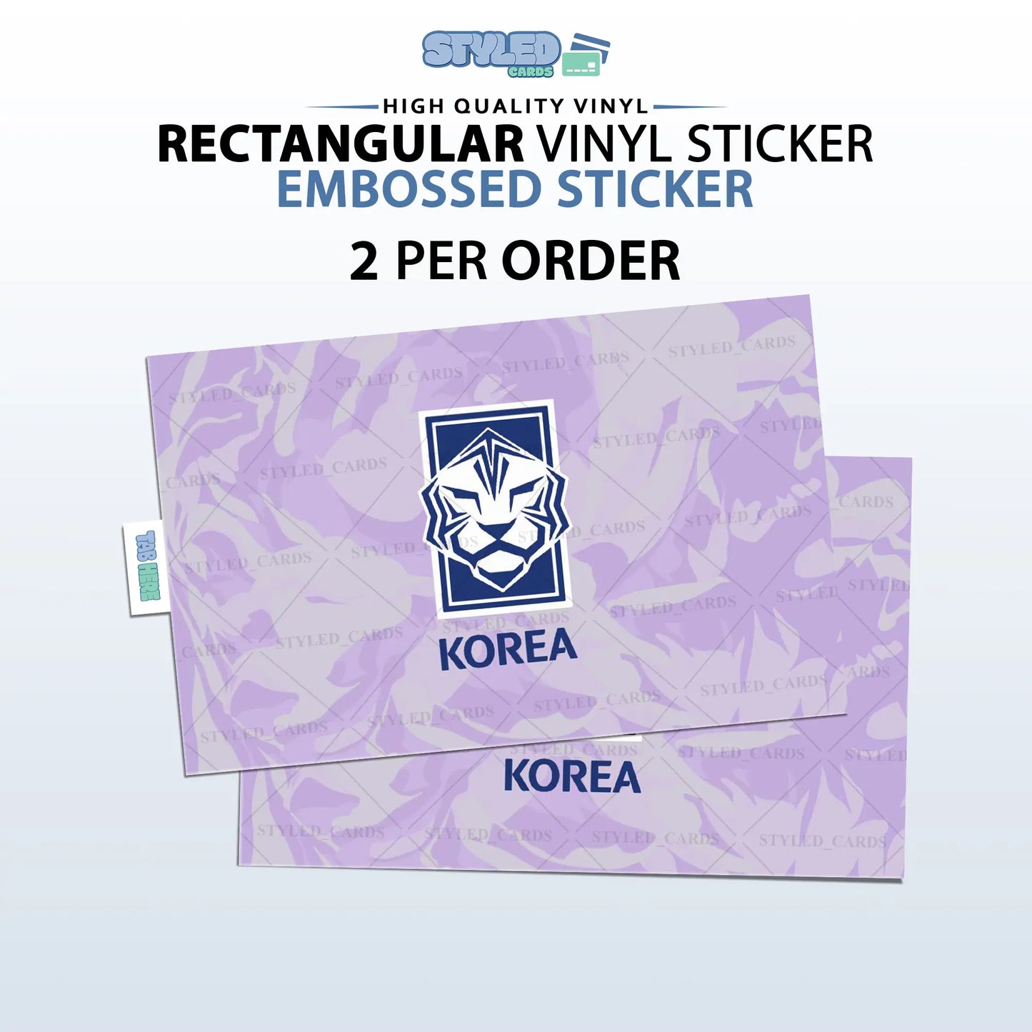 Soccer World Cup Rectangular Embossed Stickers Made with High Quality Vinyl