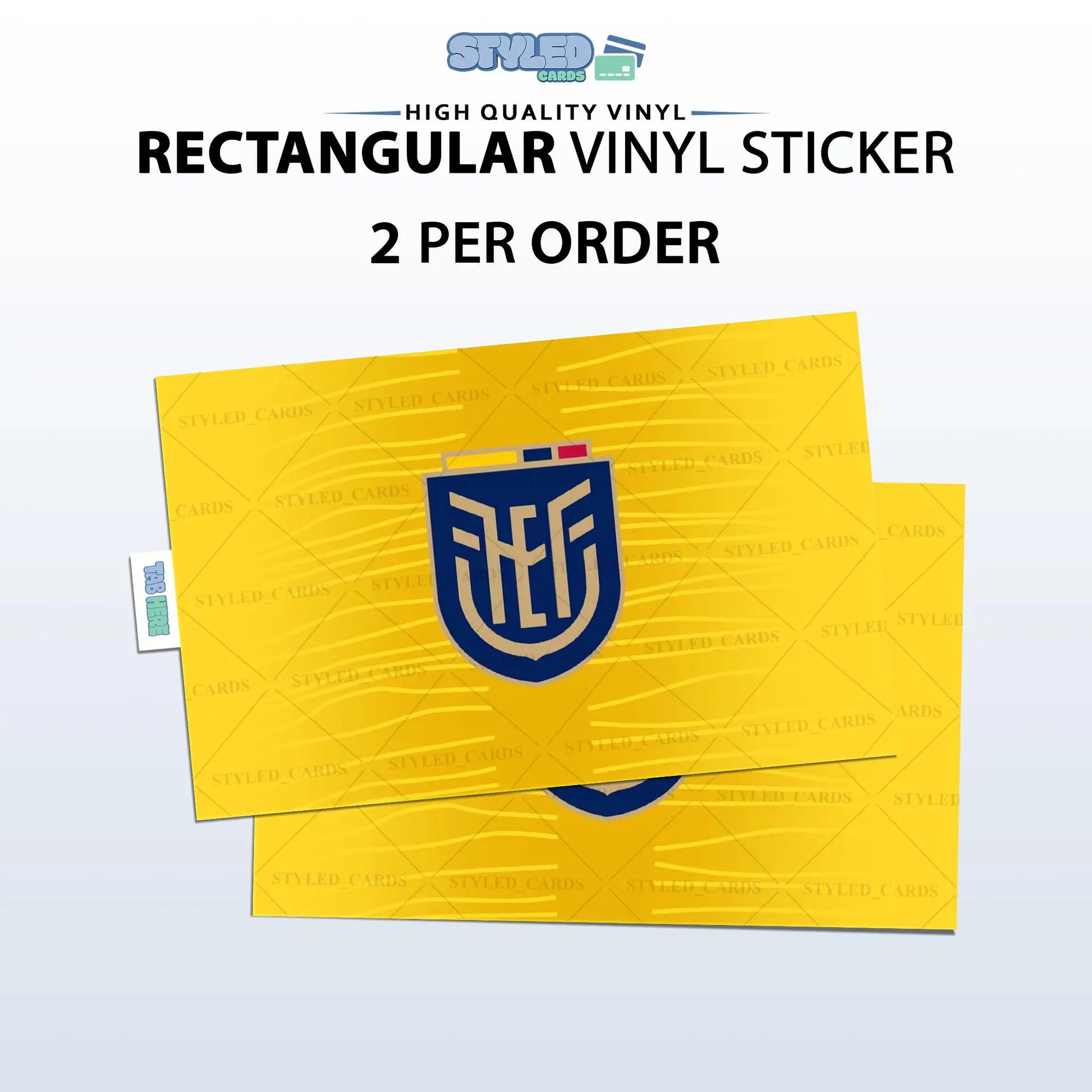 Soccer World Cup Rectangular Embossed Stickers Made with High Quality Vinyl