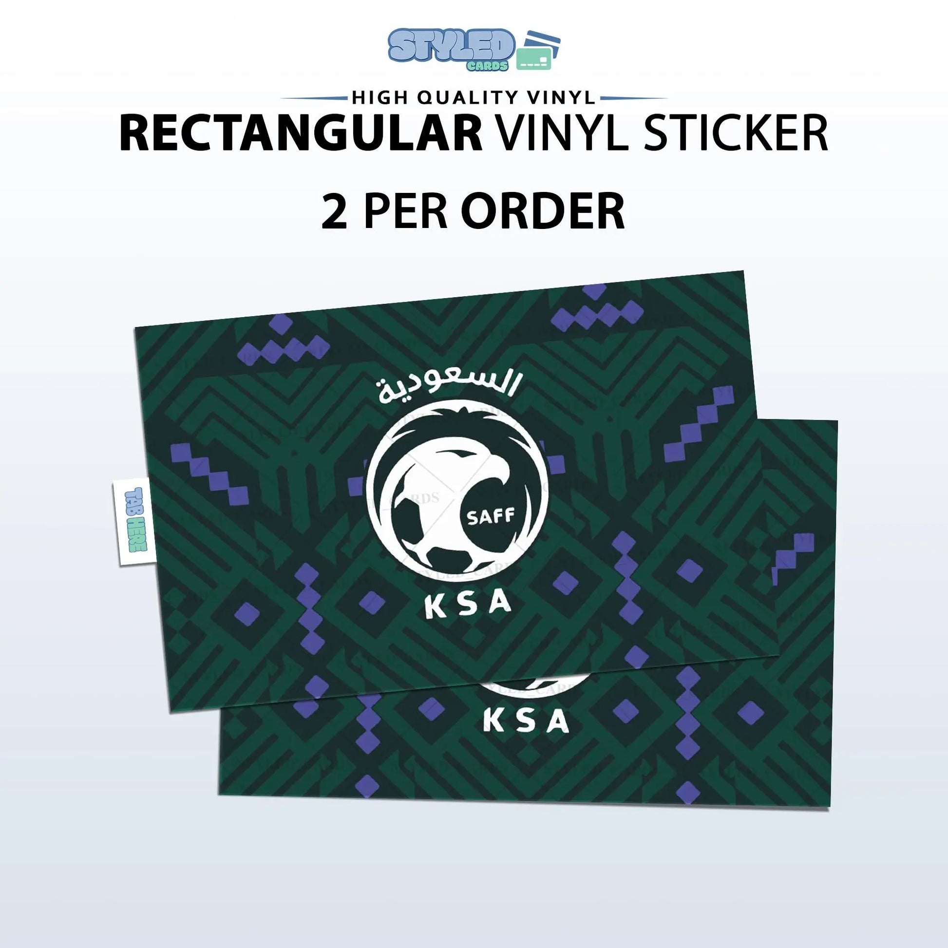 Soccer World Cup Rectangular Embossed Stickers Made with High Quality Vinyl