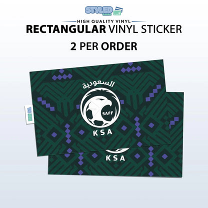 Soccer World Cup Rectangular Embossed Stickers Made with High Quality Vinyl