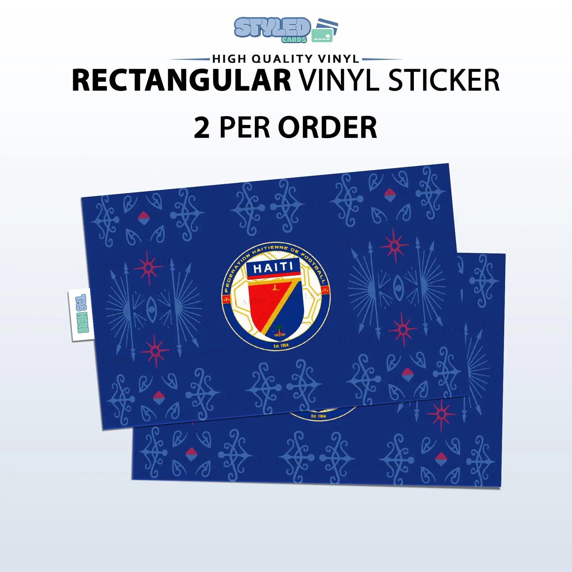 Soccer World Cup Rectangular Embossed Stickers Made with High Quality Vinyl