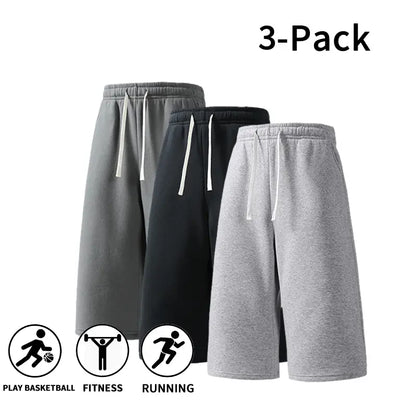 3-Pack Men’S Athletic Sweat Shorts – Elastic Drawstring Shorts for Basketball, Fitness & Running,Summer Vibe