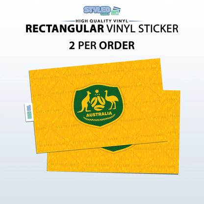 Soccer World Cup Rectangular Embossed Stickers Made with High Quality Vinyl