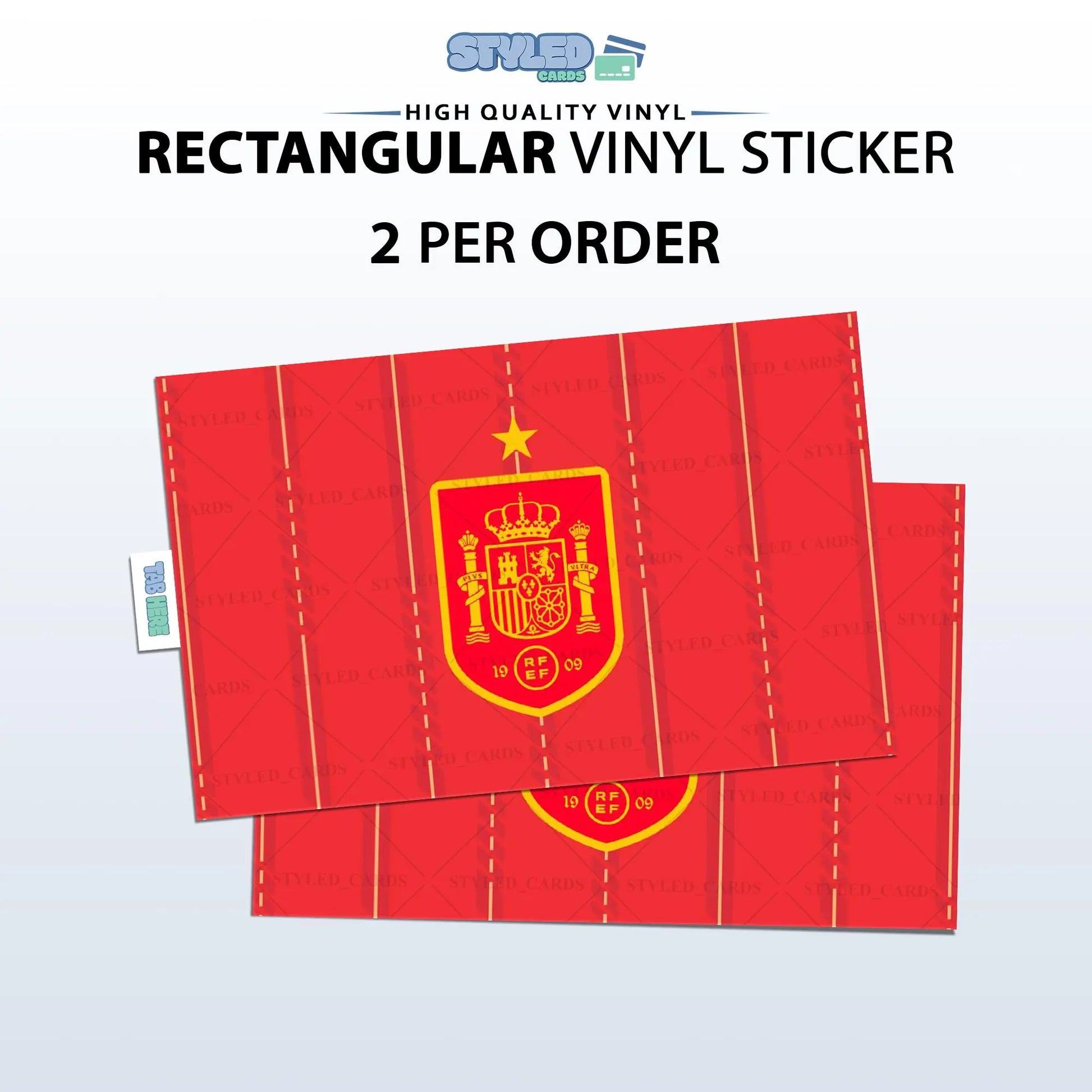 Soccer World Cup Rectangular Embossed Stickers Made with High Quality Vinyl