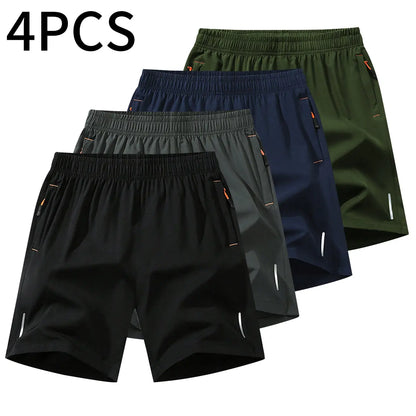 Men’S Athletic Shorts Set,Beach Vacationoutfit Multi-Pack Available in Various Colors Including Gray and Black, Featuring Zippered Pockets That Combine Comfort and Style.,Summerwins